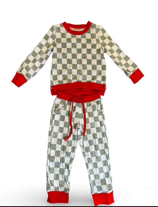 Holiday Checks Bamboo Terry Daywear Set